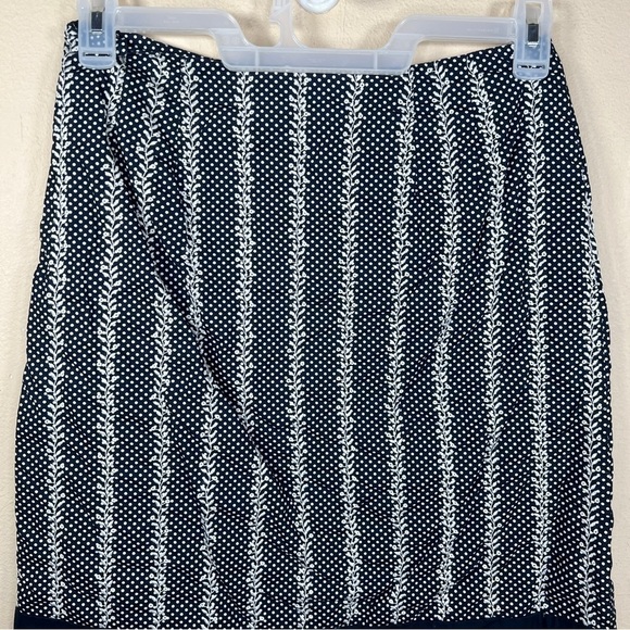 SIZE 6 TALBOTS BLUE WHITE RED SKIRT LINED ZIP CLOSURE RETRO PRINUP PATRIOTIC - Picture 6 of 9